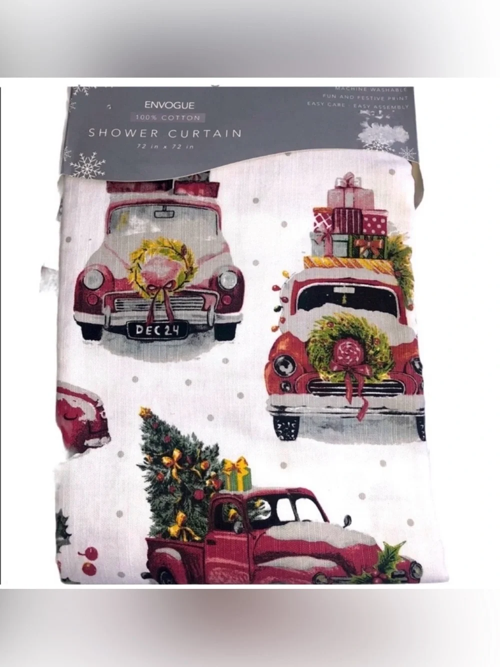 Envogue Christmas Shower Curtain NWT
